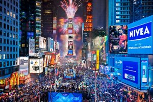 times, Square, New, York, Usa, City, Cities, Neon, Lights, Traffic, Crowd, People, New Year, Fireworks