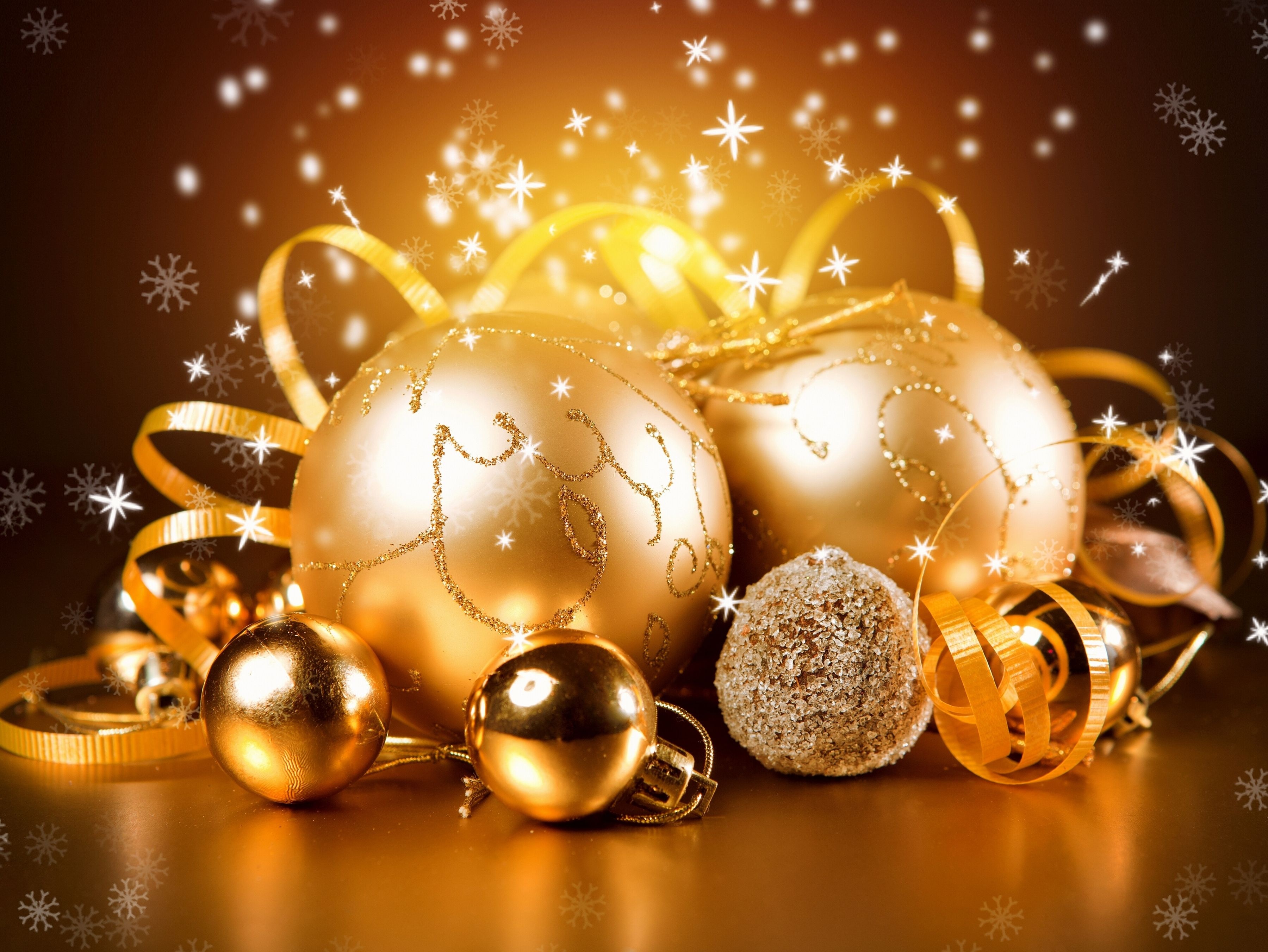 gold, New Year, Christmas Wallpapers HD / Desktop and