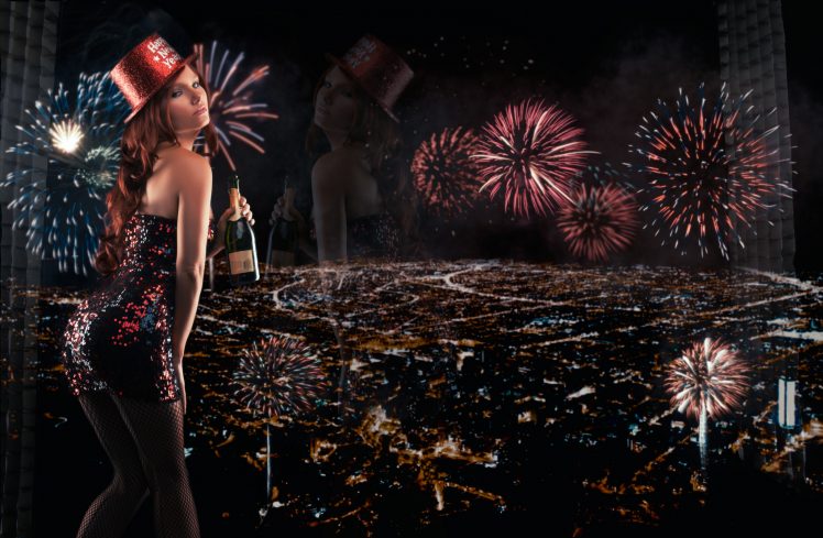 tancy, Marie, New Year, Fireworks, Night, City HD Wallpaper Desktop Background