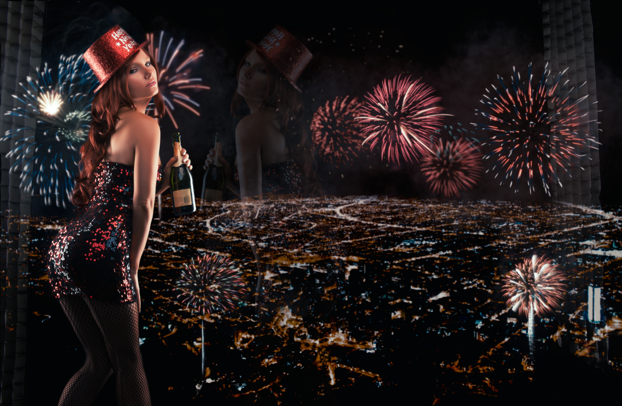 tancy, Marie, New Year, Fireworks, Night, City Wallpaper