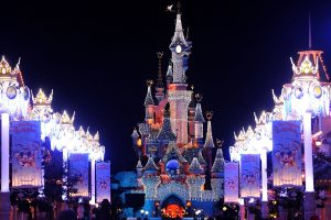 paris, Castle, New Year, France, Architecture, Buildings, Celebration, Festive, Lights, Bright, Disney