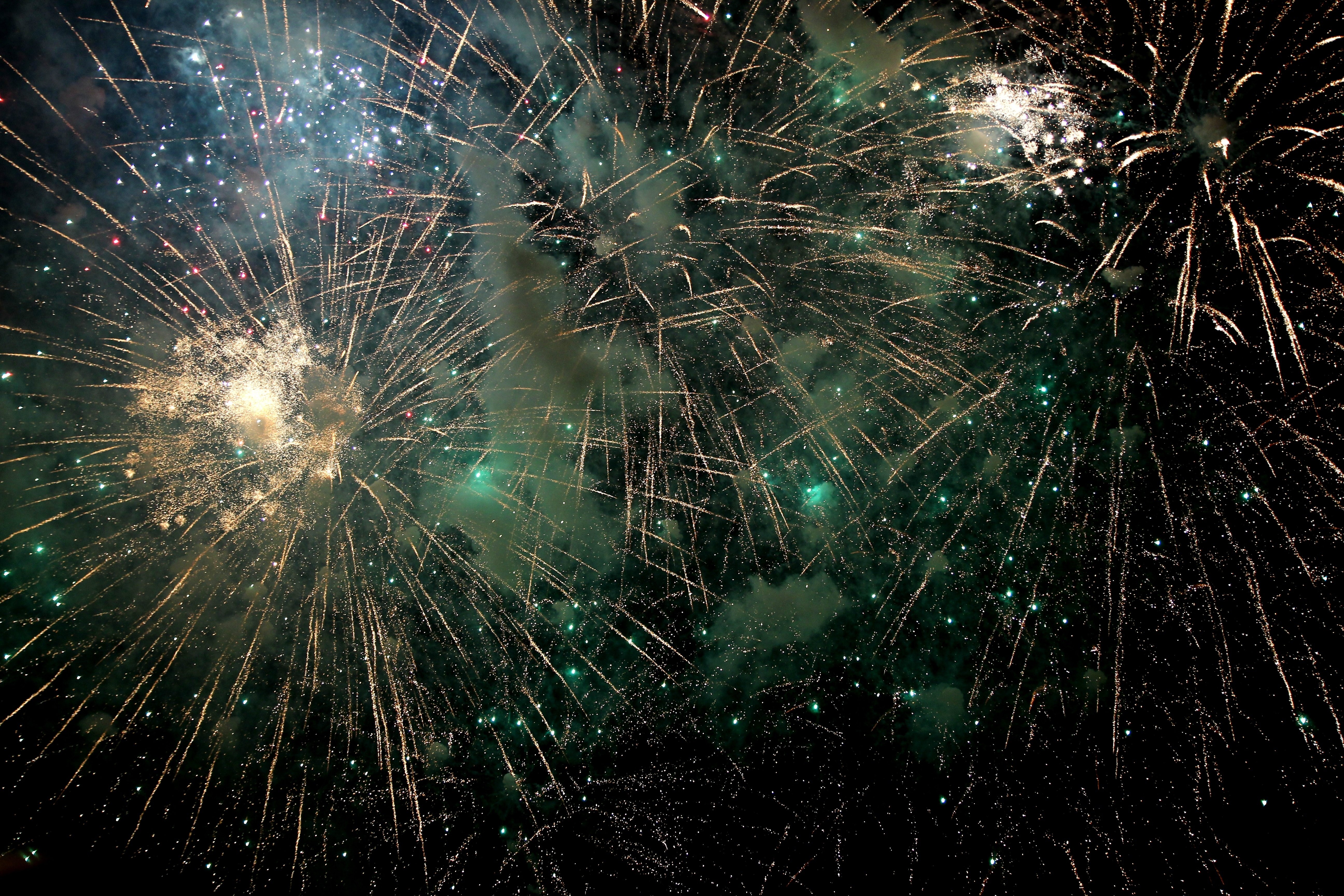 night, Fireworks, Celebration, Fireworks, July, 4th, Psychedelic Wallpaper