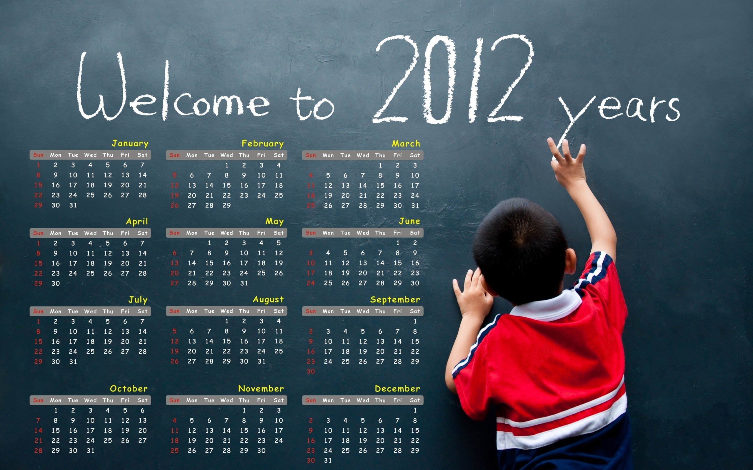 blackboards, Calendar, Happy, New Year Wallpaper