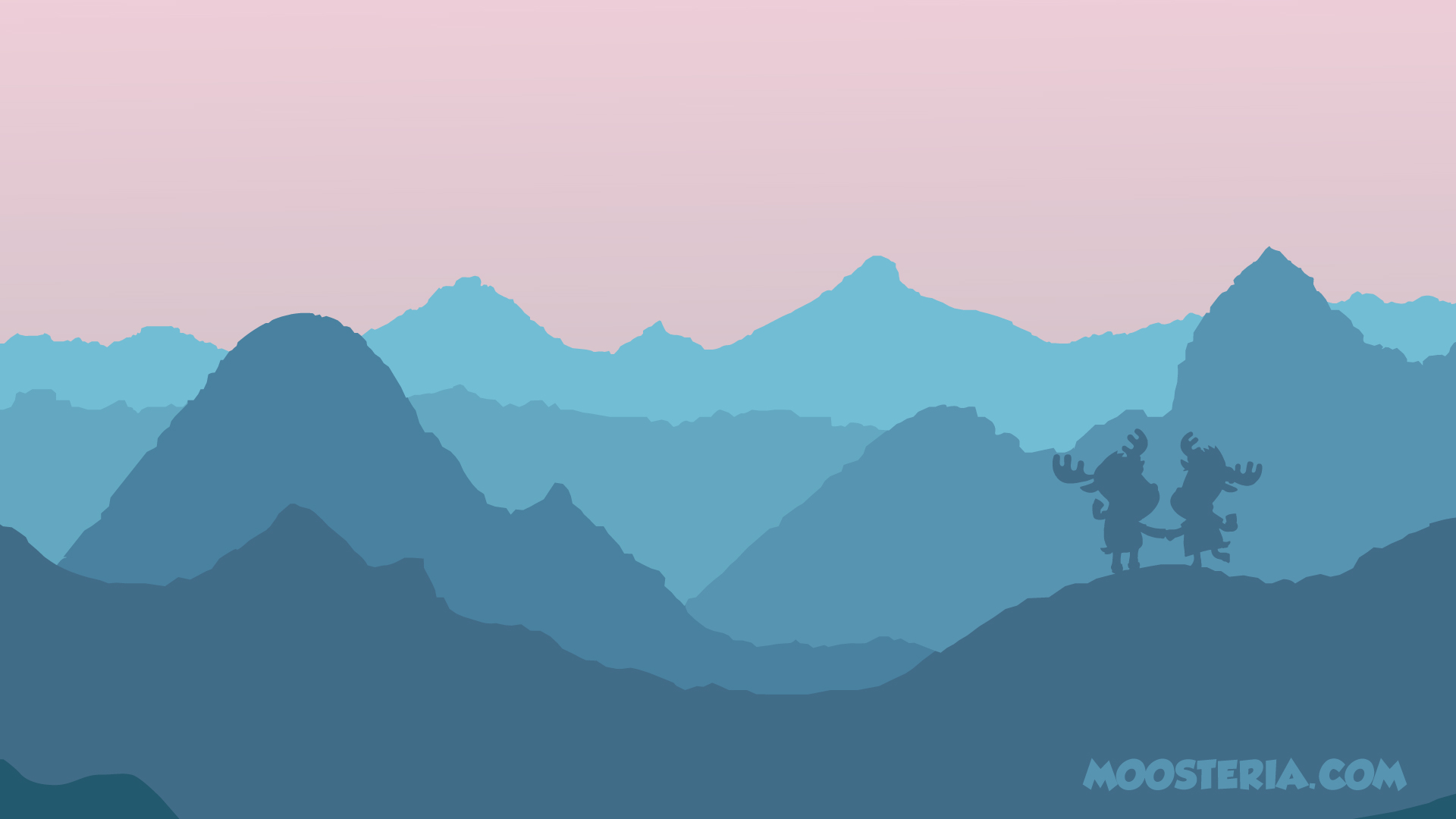 heart, Mountains, Moose, Moosteria, Love Wallpaper