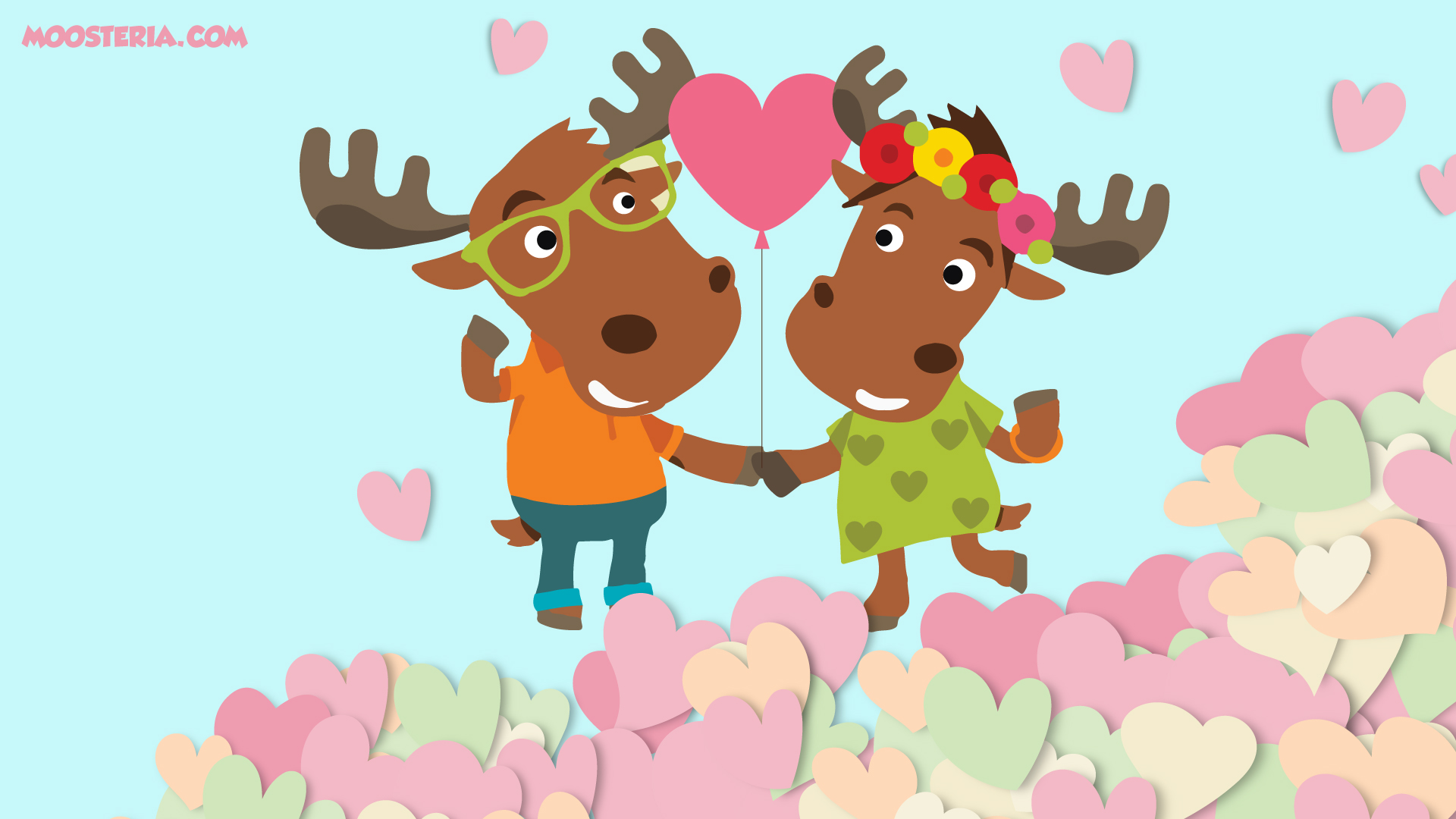 heart, Moose, Moosteria, Nature, Love Wallpaper