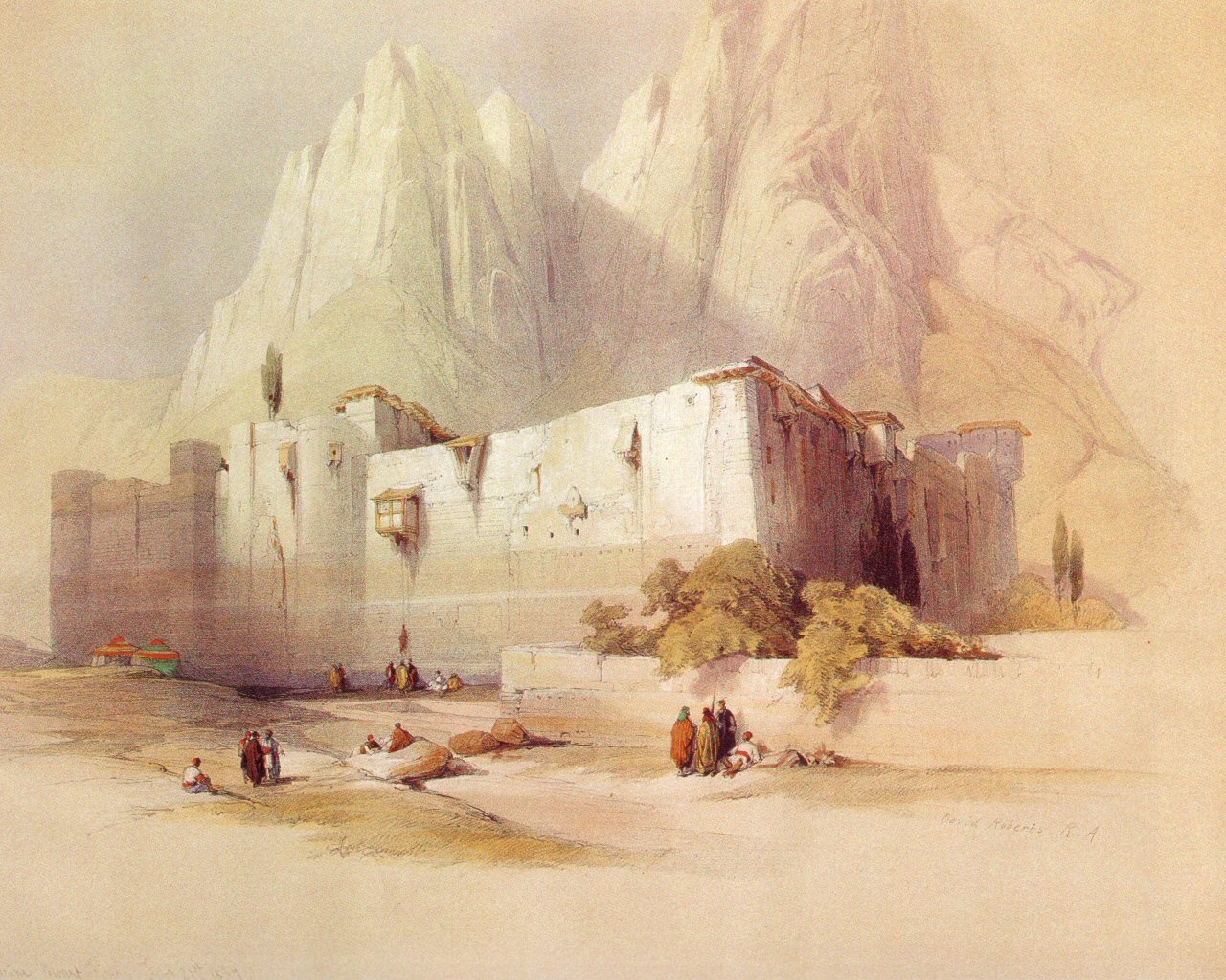 David Roberts, Egypt, Painting Wallpaper