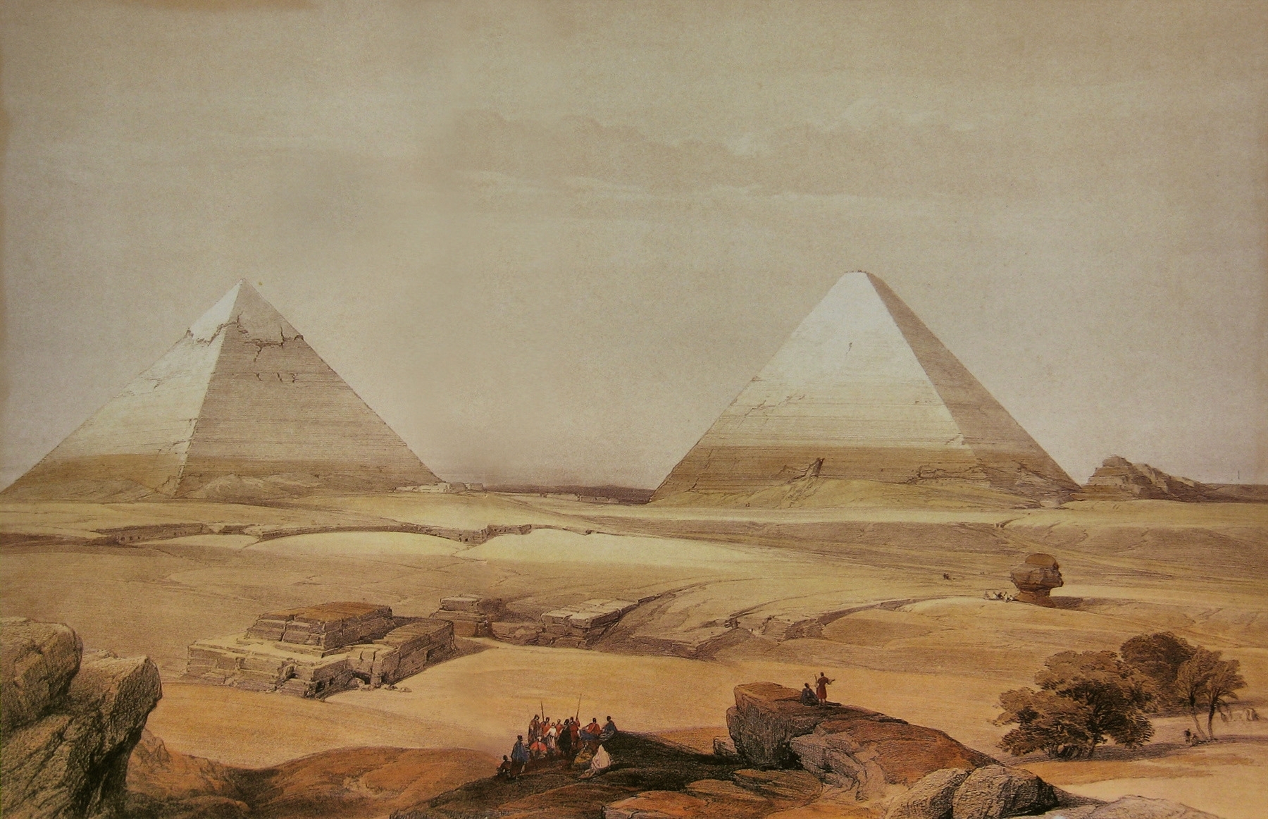David Roberts, Egypt, Painting, Pyramid Wallpaper