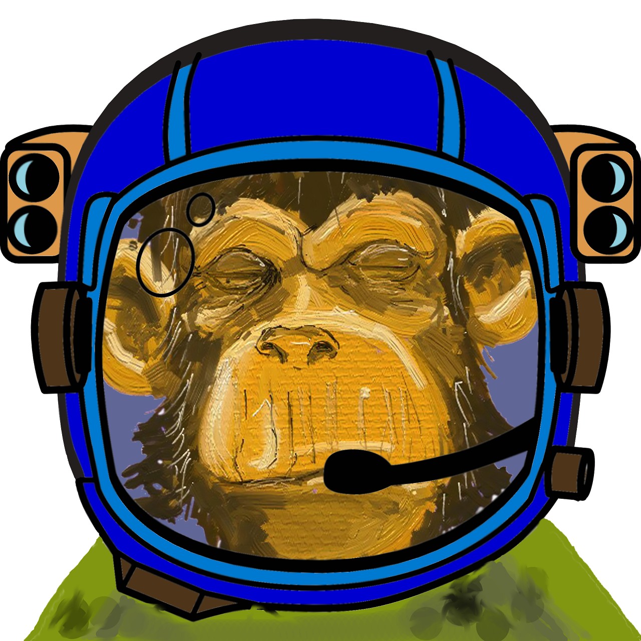 monkey, Spacesuit, Digital art Wallpaper