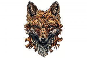 artwork, Fox, Animals, White  background