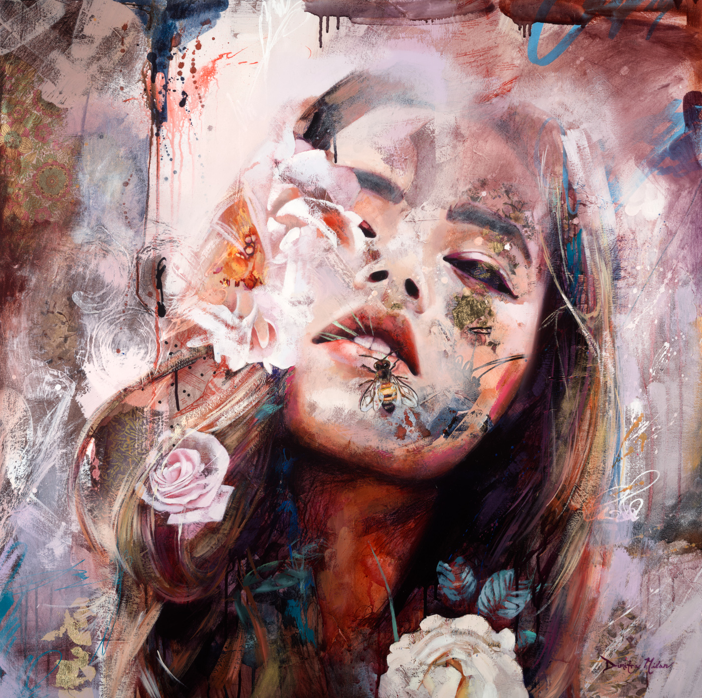 women, Dimitra Milan, Painting, Wolf Wallpaper