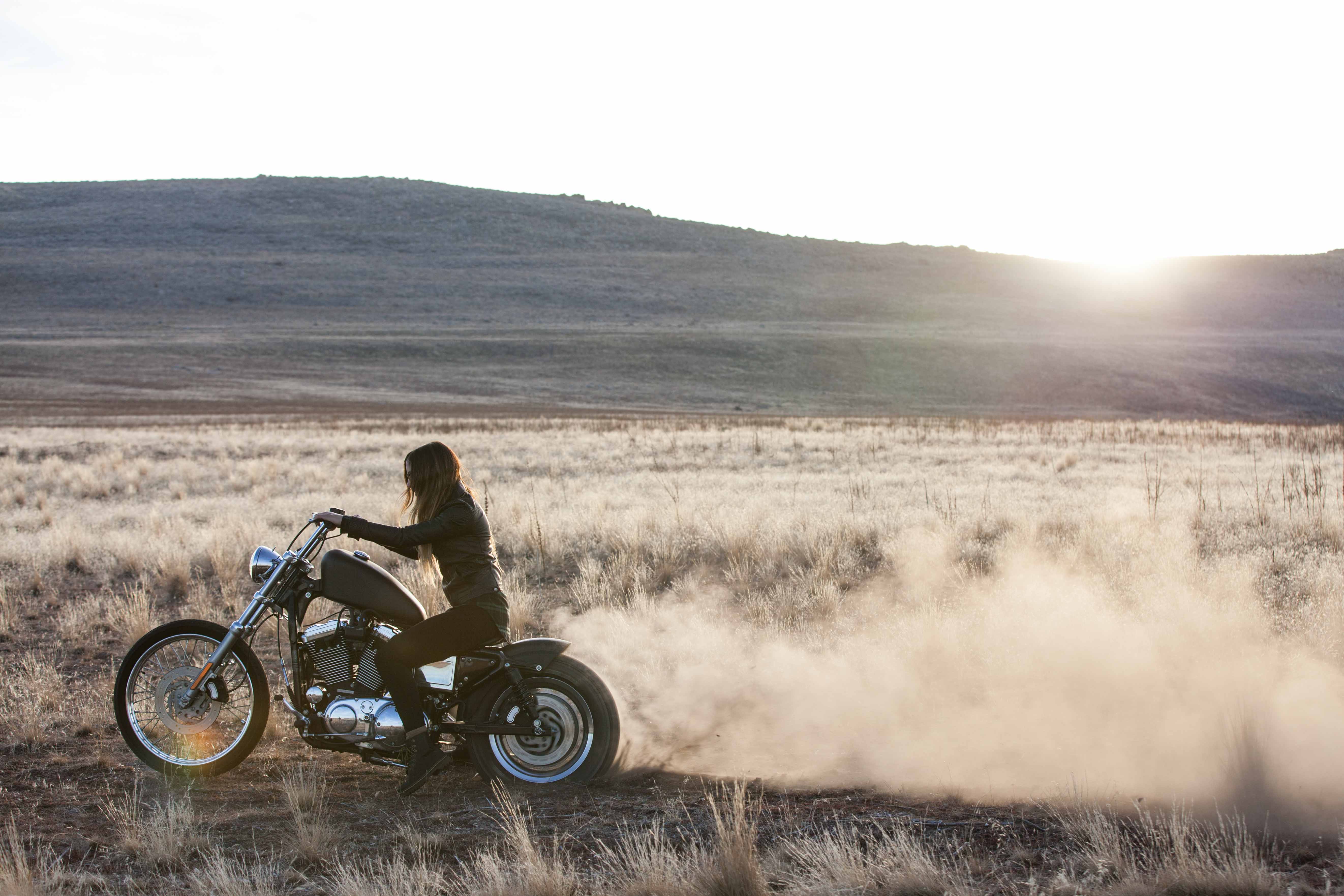 motorcycle, Landscape, Desert Wallpaper