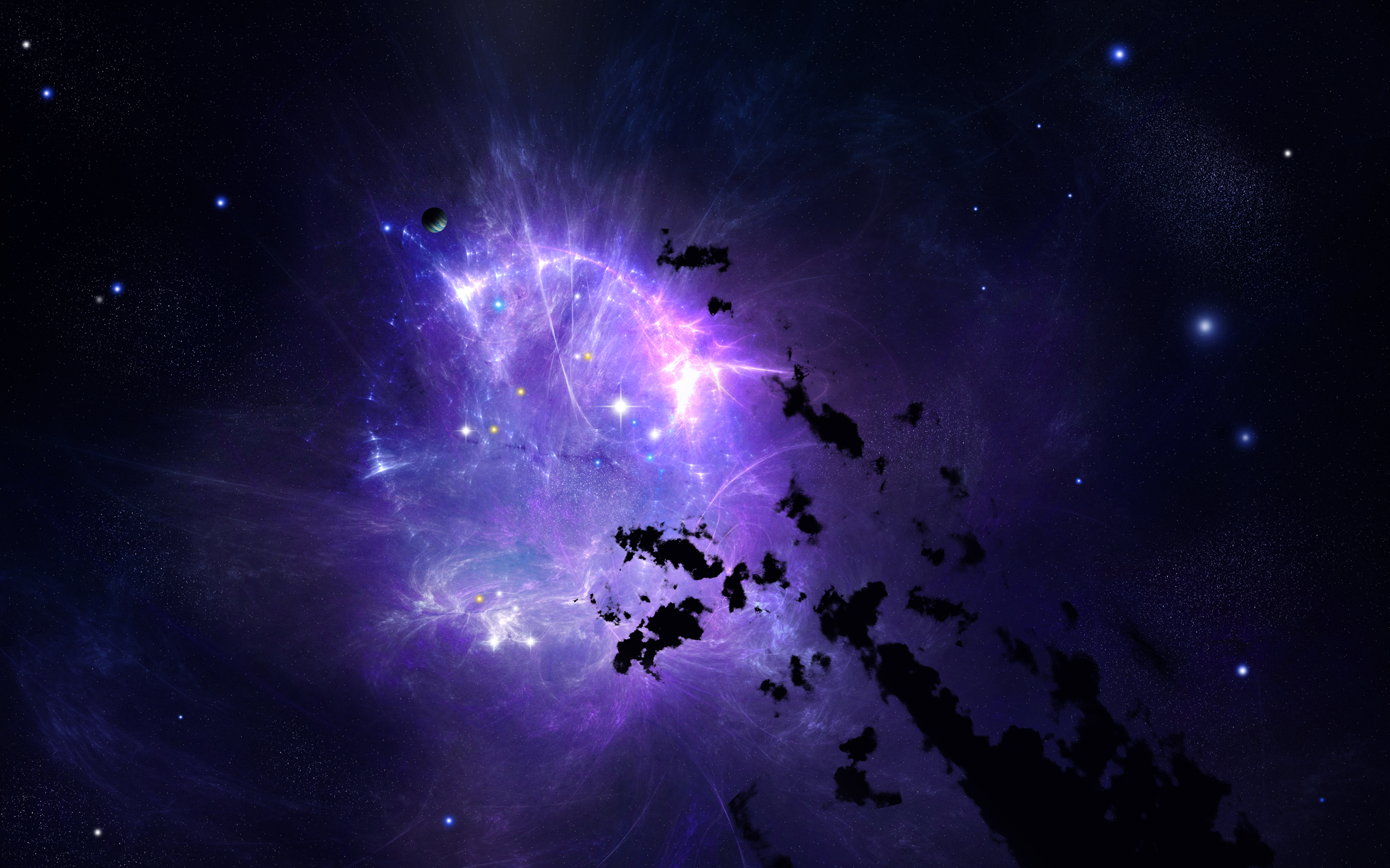space, Stars, Galaxy, Digital art, Purple Wallpaper