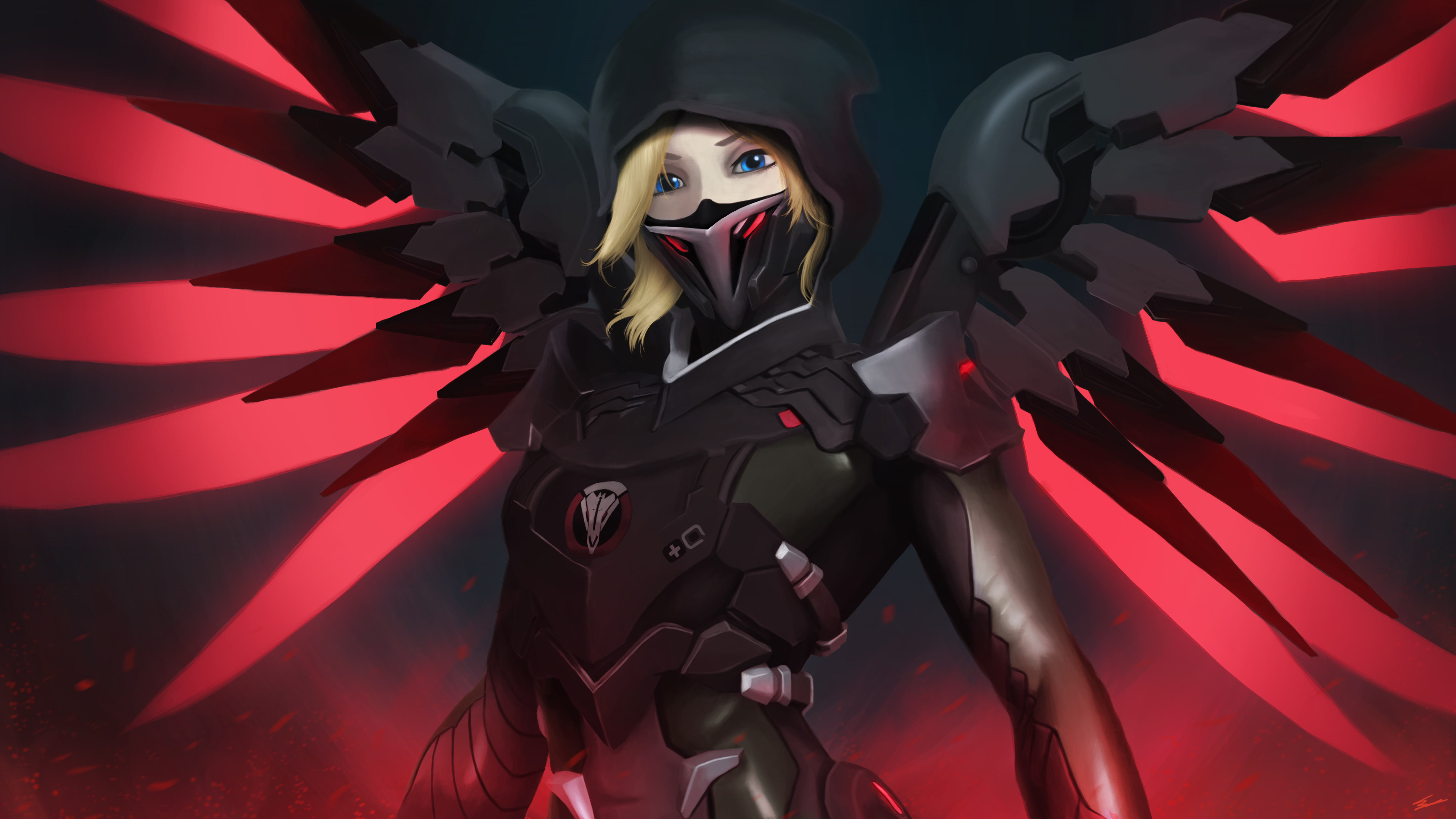 blue eyes, Mercy (Overwatch), Overwatch, Blackwatch, Blond hair Wallpaper