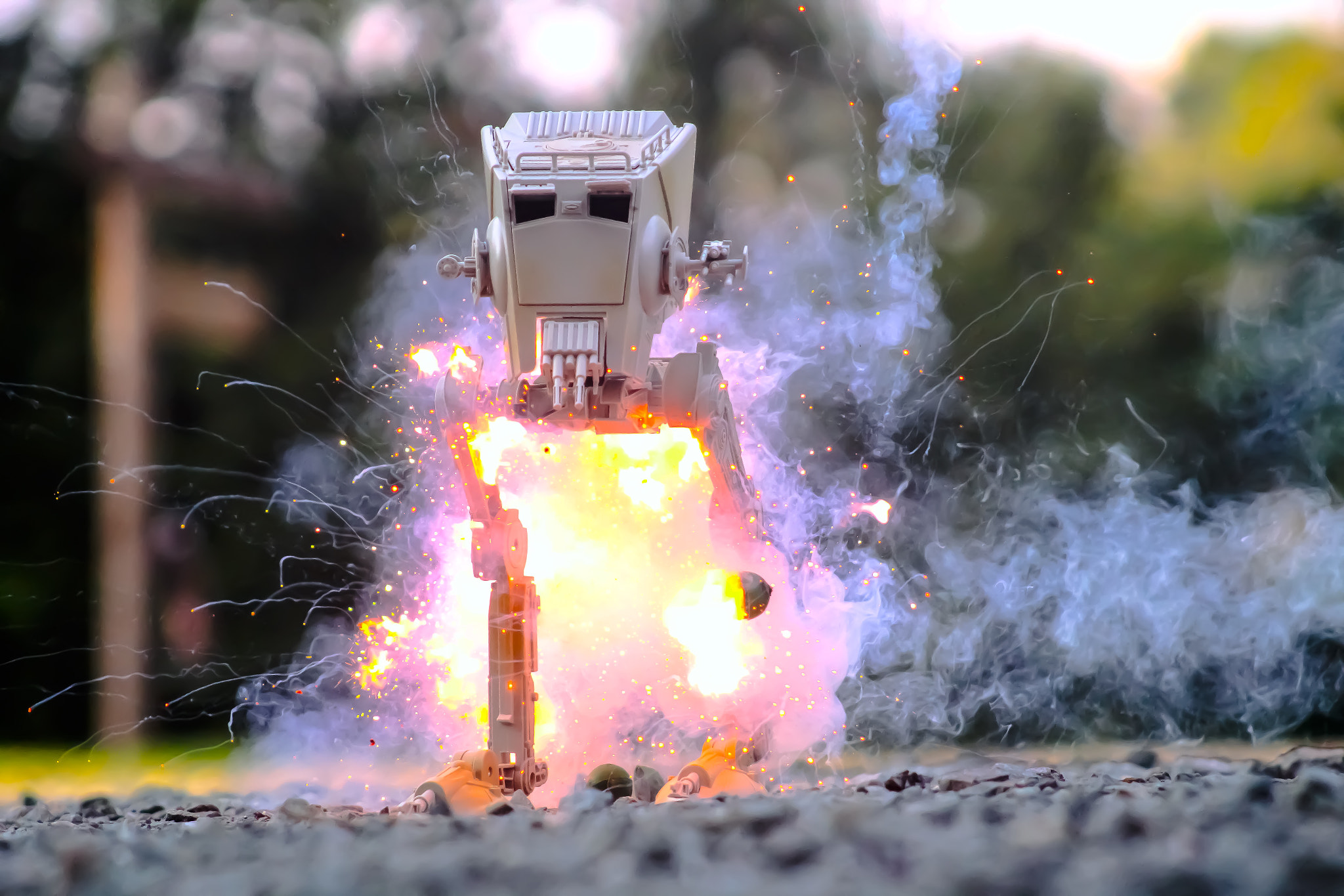 Cody Voss, 500px, Explosion, AT ST, Star Wars, Toys Wallpaper