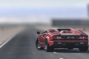 car, Lamborghini, Countach, Road, Red
