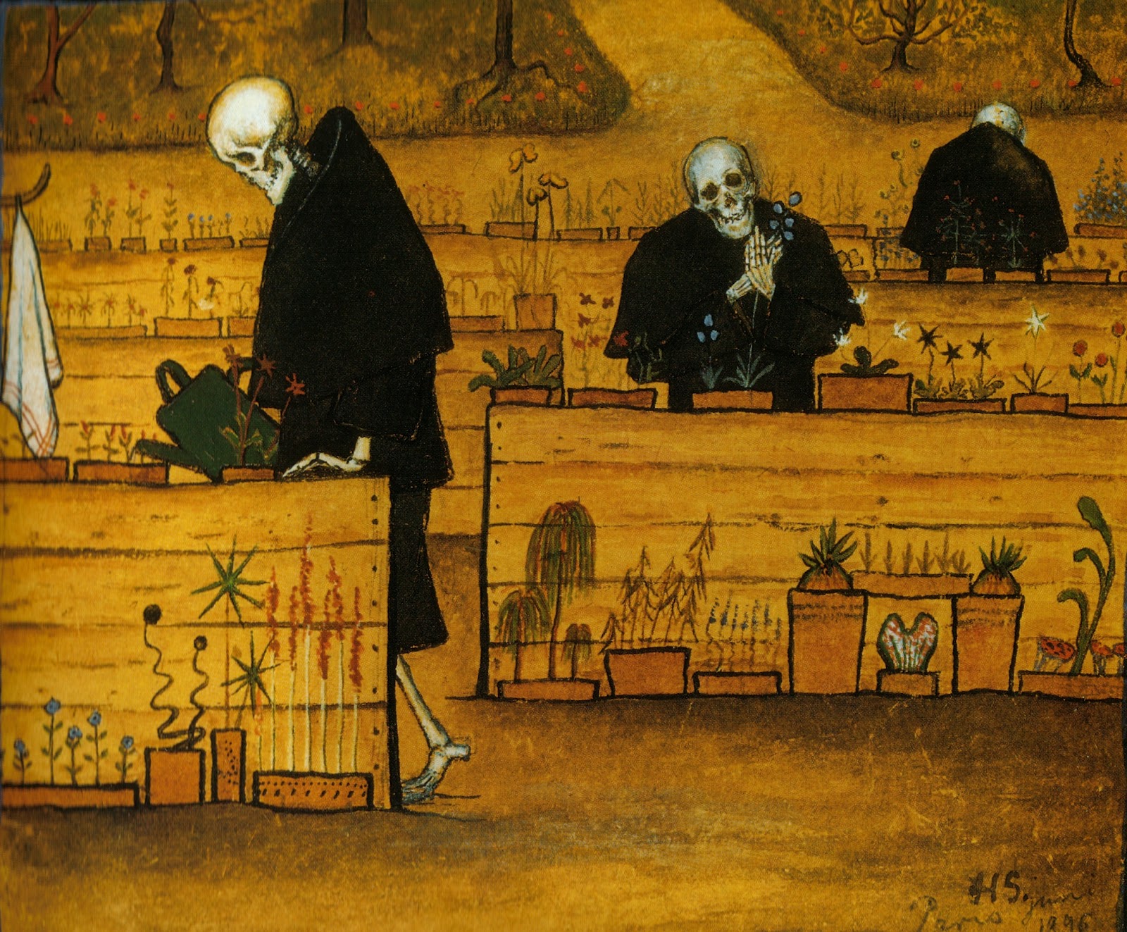 Hugo Simberg, Classic art, Classical art, Skeleton Wallpaper
