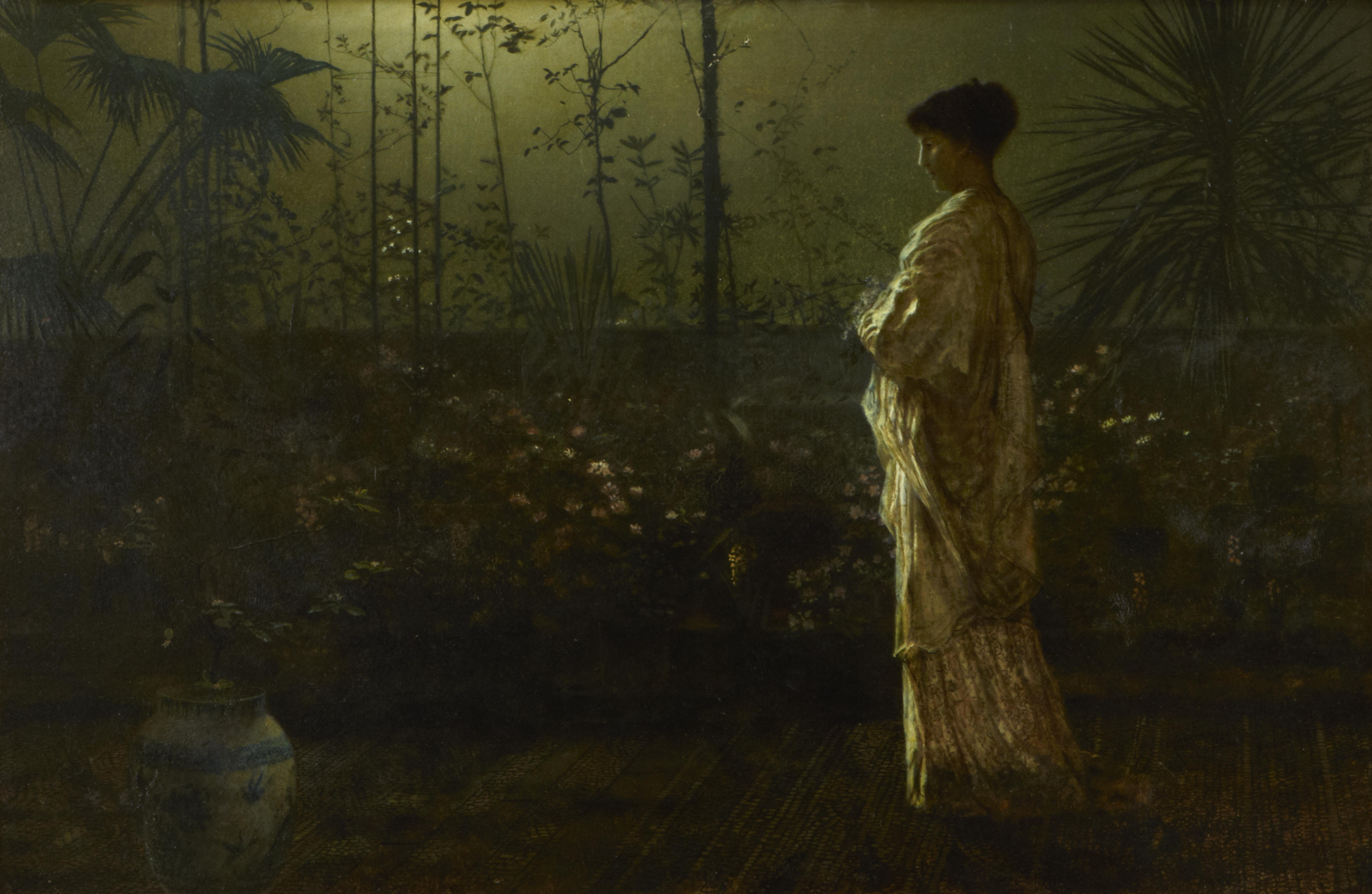 John Atkinson Grimshaw, Women, Classic art, Classical art, Night vigil Wallpaper