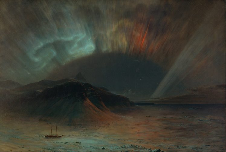 Frederic Church, Classical art, Classic art, Aurora  borealis, Iceberg HD Wallpaper Desktop Background