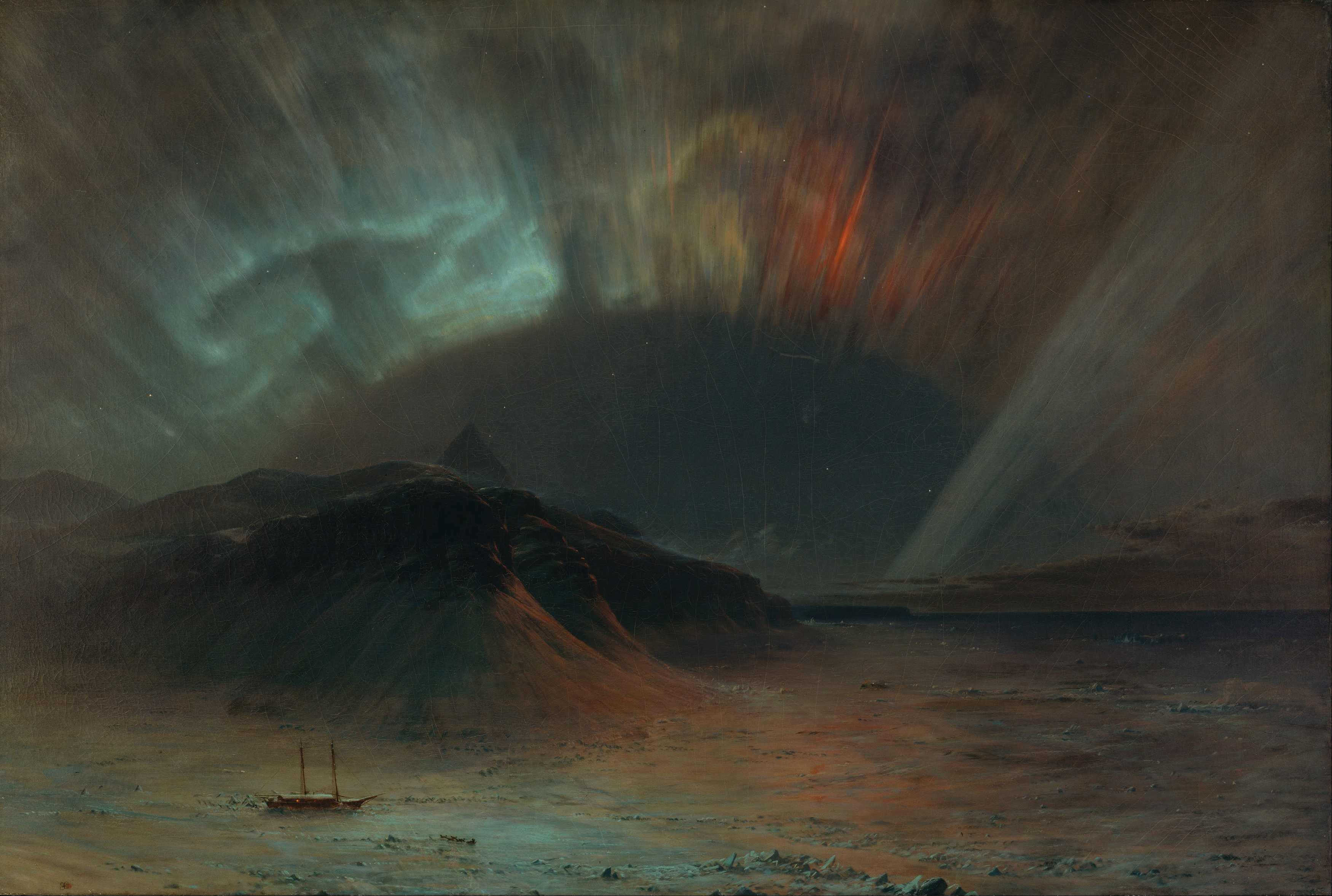 Frederic Church, Classical art, Classic art, Aurora  borealis, Iceberg Wallpaper