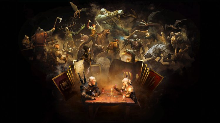 Geralt of Rivia, Eredin, Triss Merigold, Gwent, The Witcher 3: Wild Hunt, Cirilla, Yennefer of Vengerberg, Video games, The Witcher, The Wild Hunt, Griffins, Harpy, Cards HD Wallpaper Desktop Background