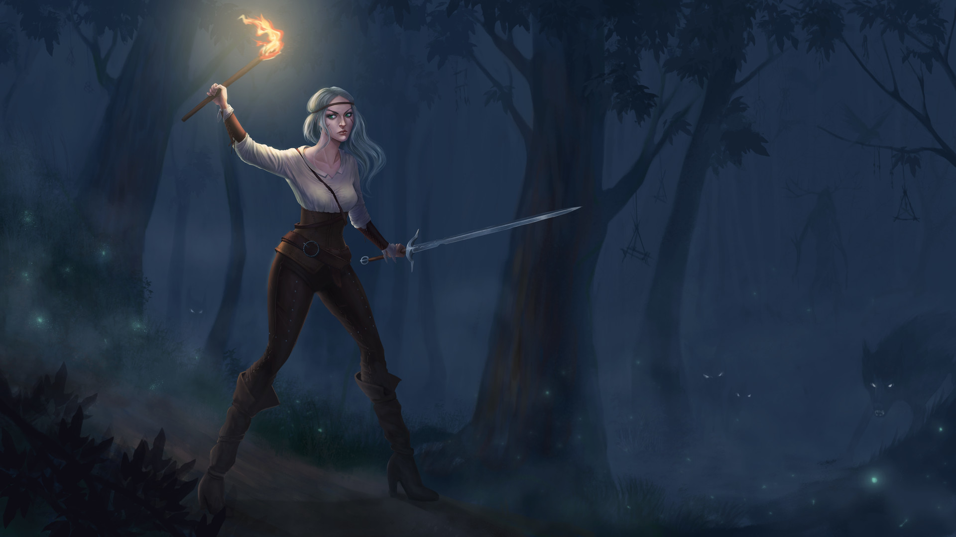 Cirilla Fiona Elen Riannon, The Witcher 3: Wild Hunt, Artwork, Fantasy art, Fantasy girl, The Witcher, Fan art Wallpaper