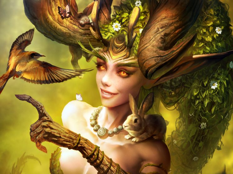 Lunara, Fantasy girl, Fantasy art HD Wallpaper Desktop Background