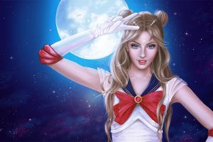 fantasy art, Moon, Fantasy girl, Artwork, Sailor Moon