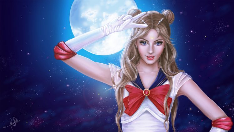 fantasy art, Moon, Fantasy girl, Artwork, Sailor Moon HD Wallpaper Desktop Background