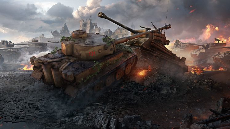 World of Tanks, Video games, Tiger 131, M4 Sherman Fury HD Wallpaper Desktop Background