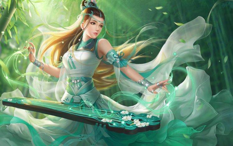 fantasy girl, Fantasy art, WuXia, Chinese dress HD Wallpaper Desktop Background