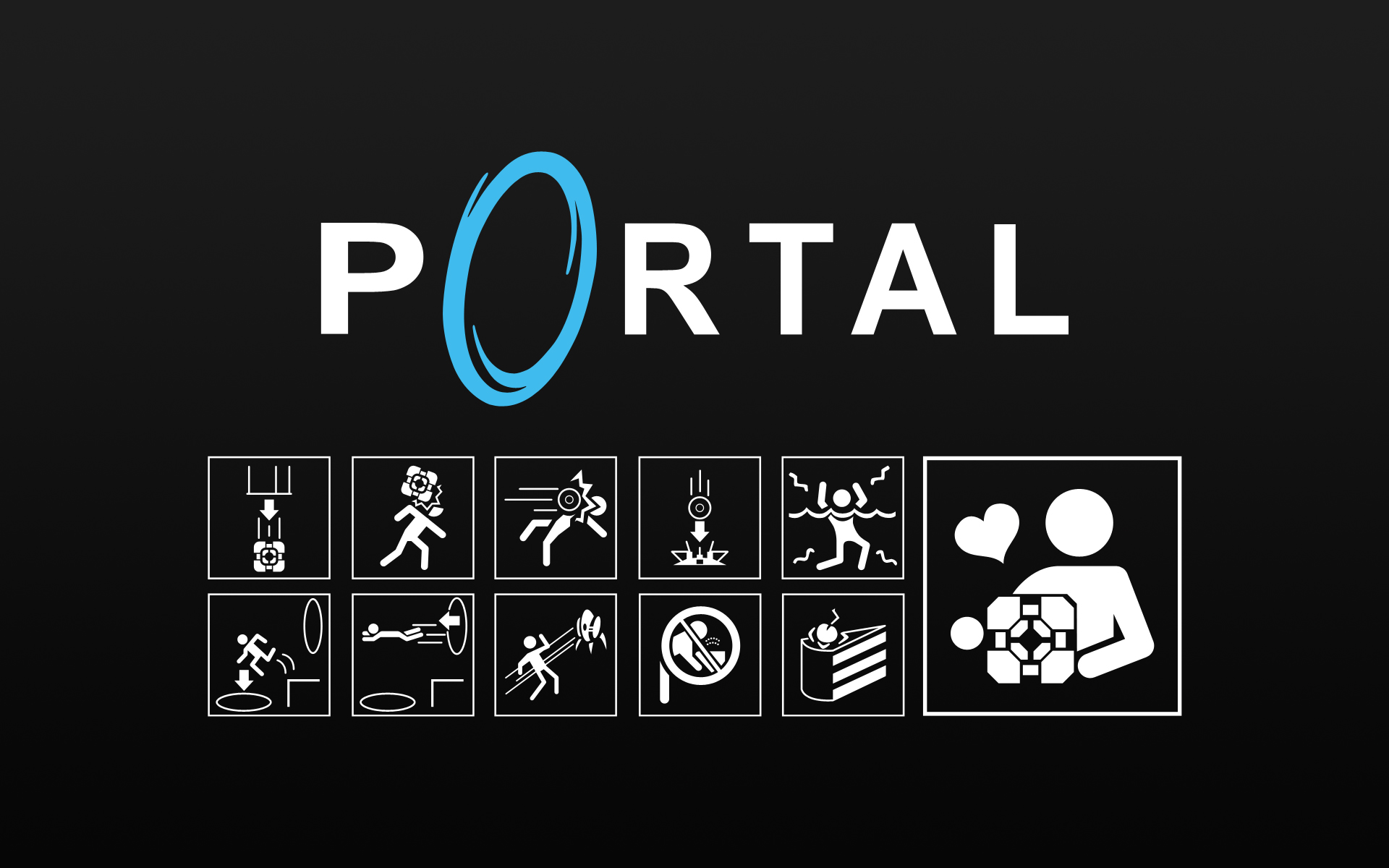Portal (game), Portal 2, Companion Cube Wallpaper