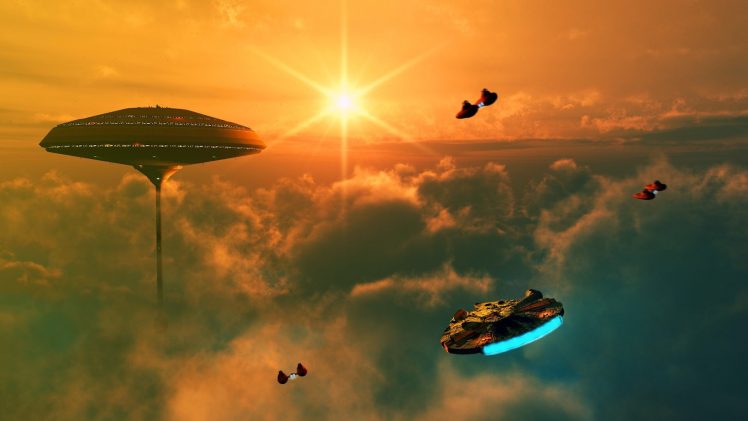 Star Wars, Millennium Falcon, Cloud city HD Wallpaper Desktop Background