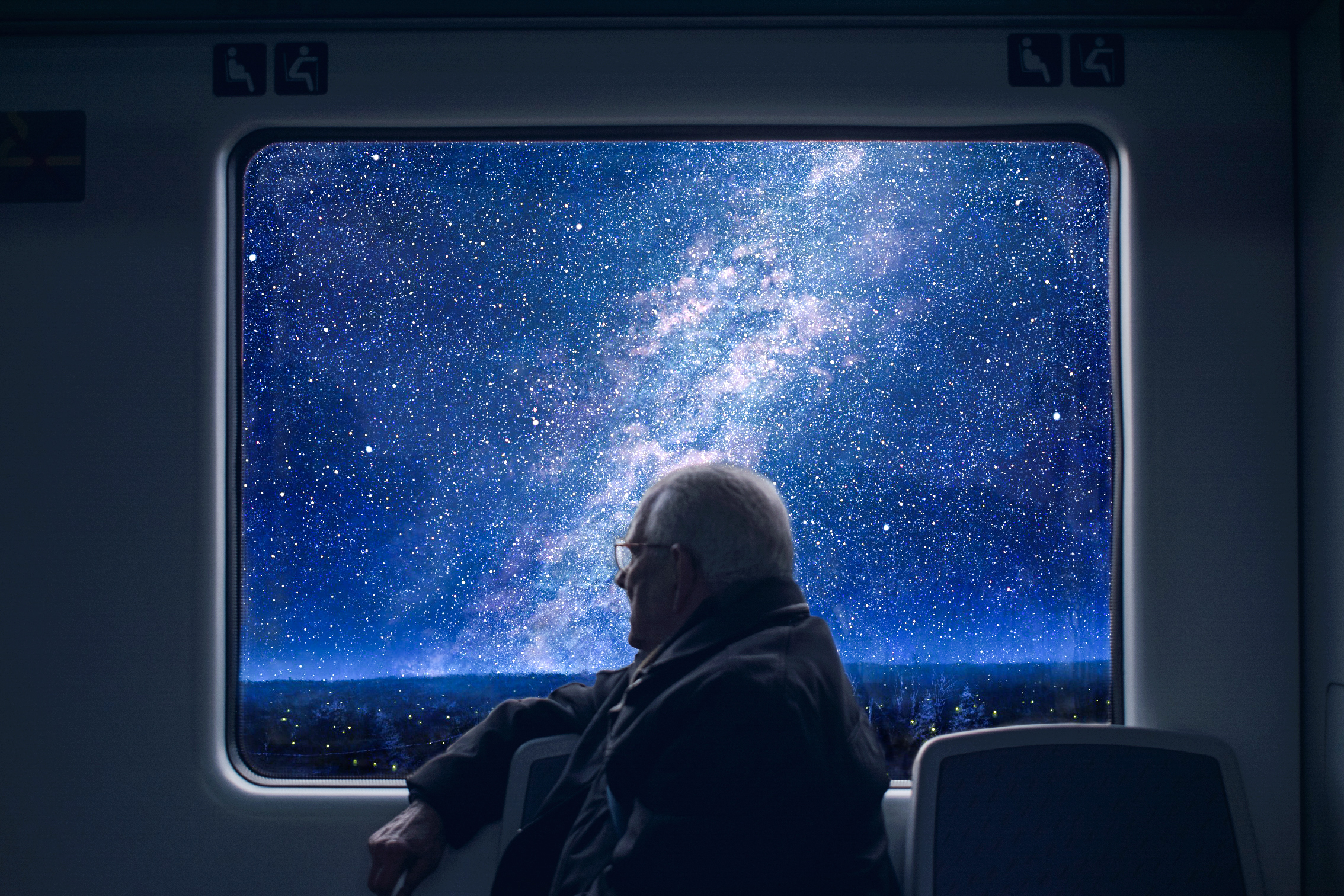 window, Sky, Stars Wallpaper
