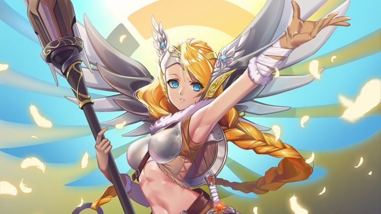 Overwatch, Mercy (Overwatch), Anime HD Wallpaper Desktop Background