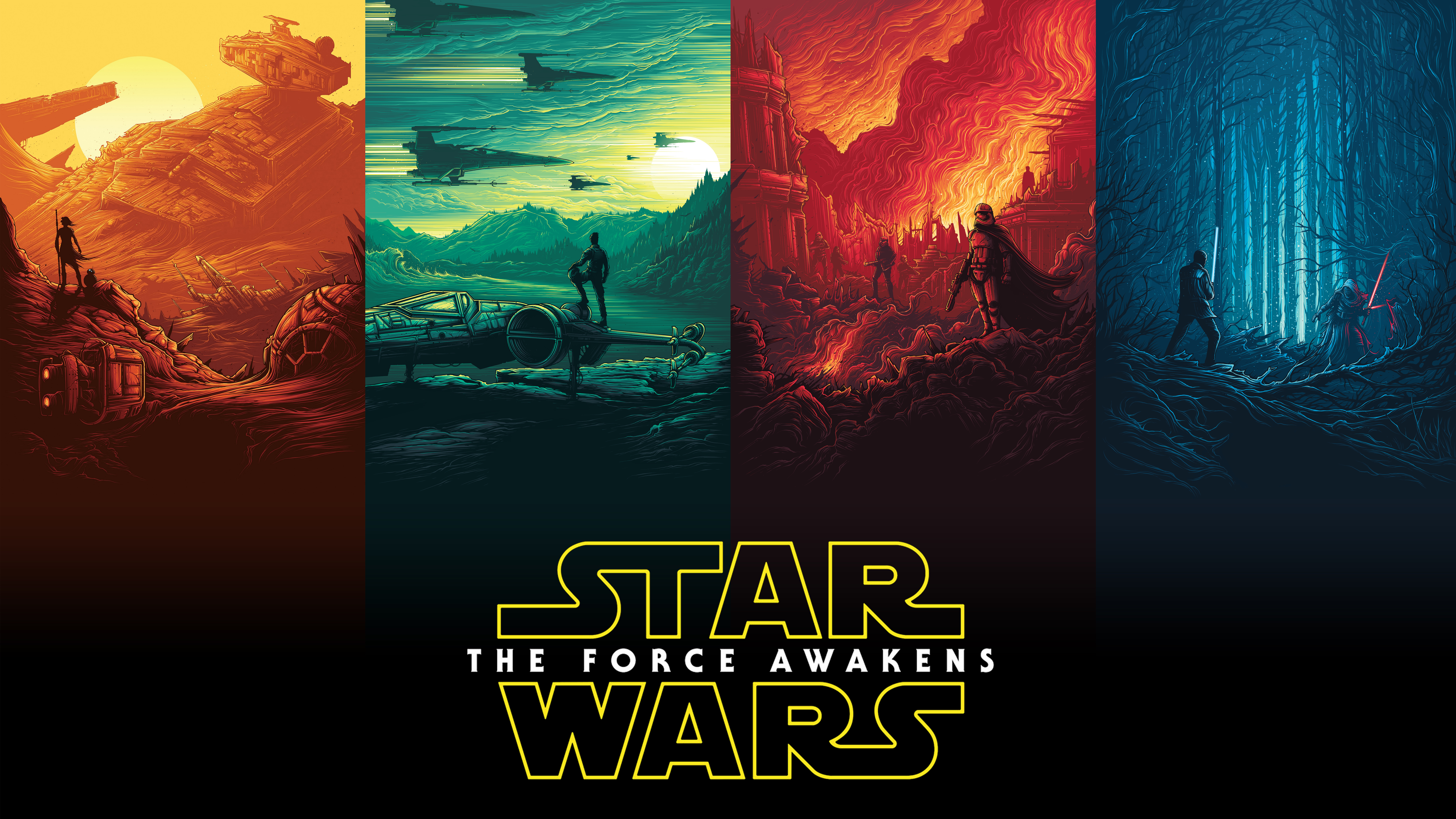 Star Wars, Star Wars: The Force Awakens, Movie poster, Film posters Wallpaper