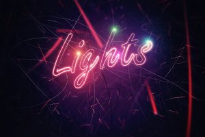 neon, Lights, Digital art, Typography