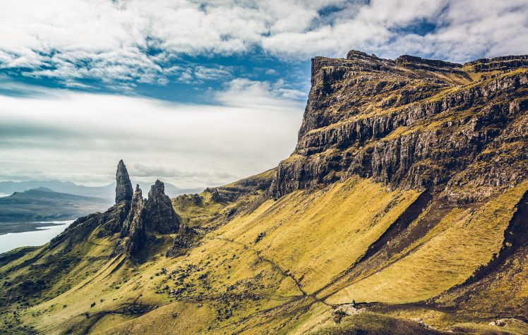 Skye, Scotland, Mountains, Clouds HD Wallpaper Desktop Background
