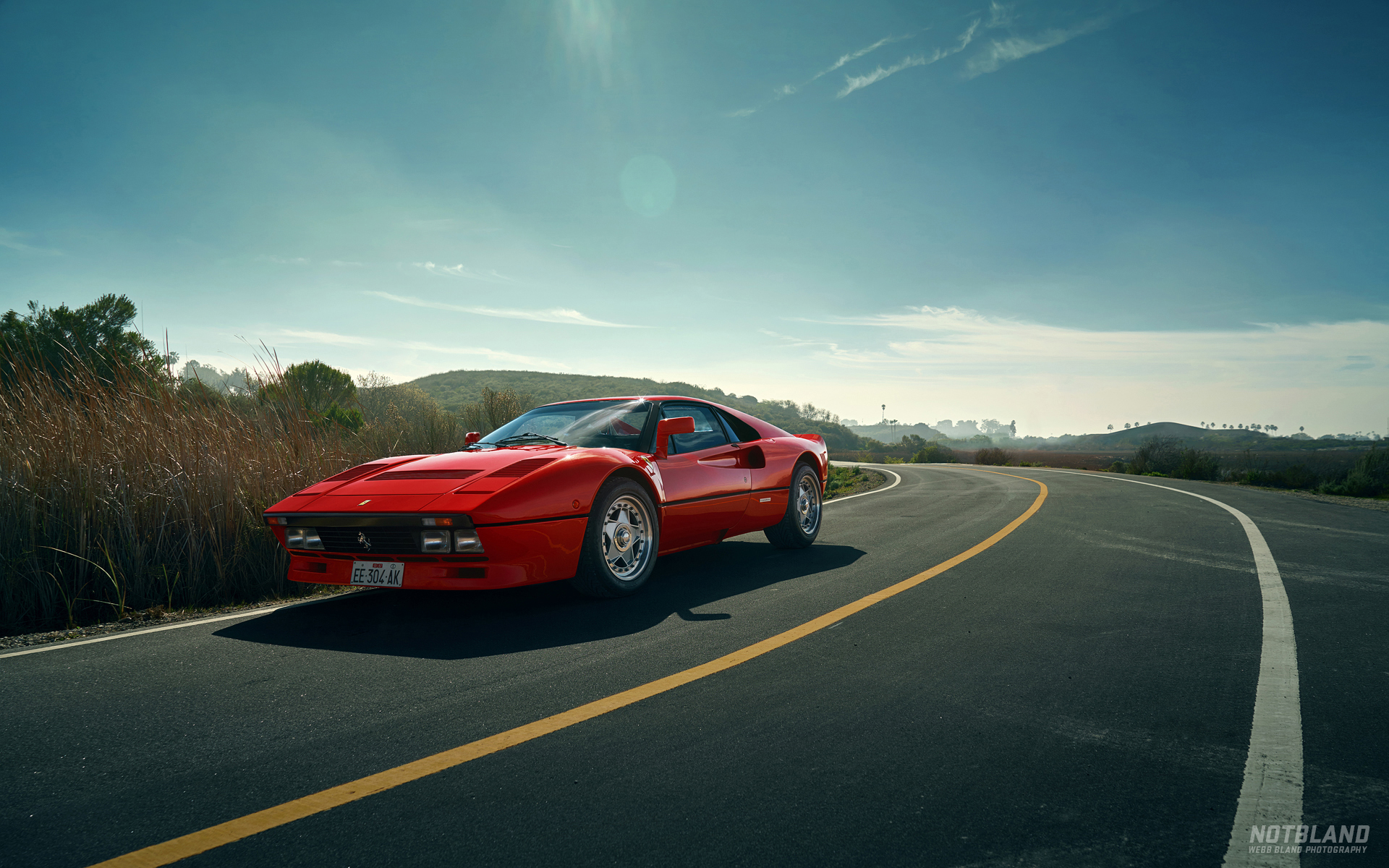 red, Car, Road, Ferrari, Sky, 288 GTO Wallpaper