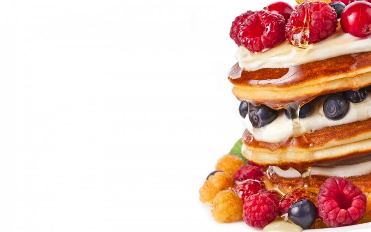 pancakes, Syrup, Raspberries, Blueberries, Cloudberries HD Wallpaper Desktop Background