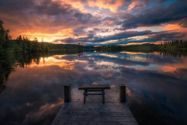 Norway, Nature, Sunlight, Sky, Landscape, Reflection, Lake HD Wallpaper Desktop Background