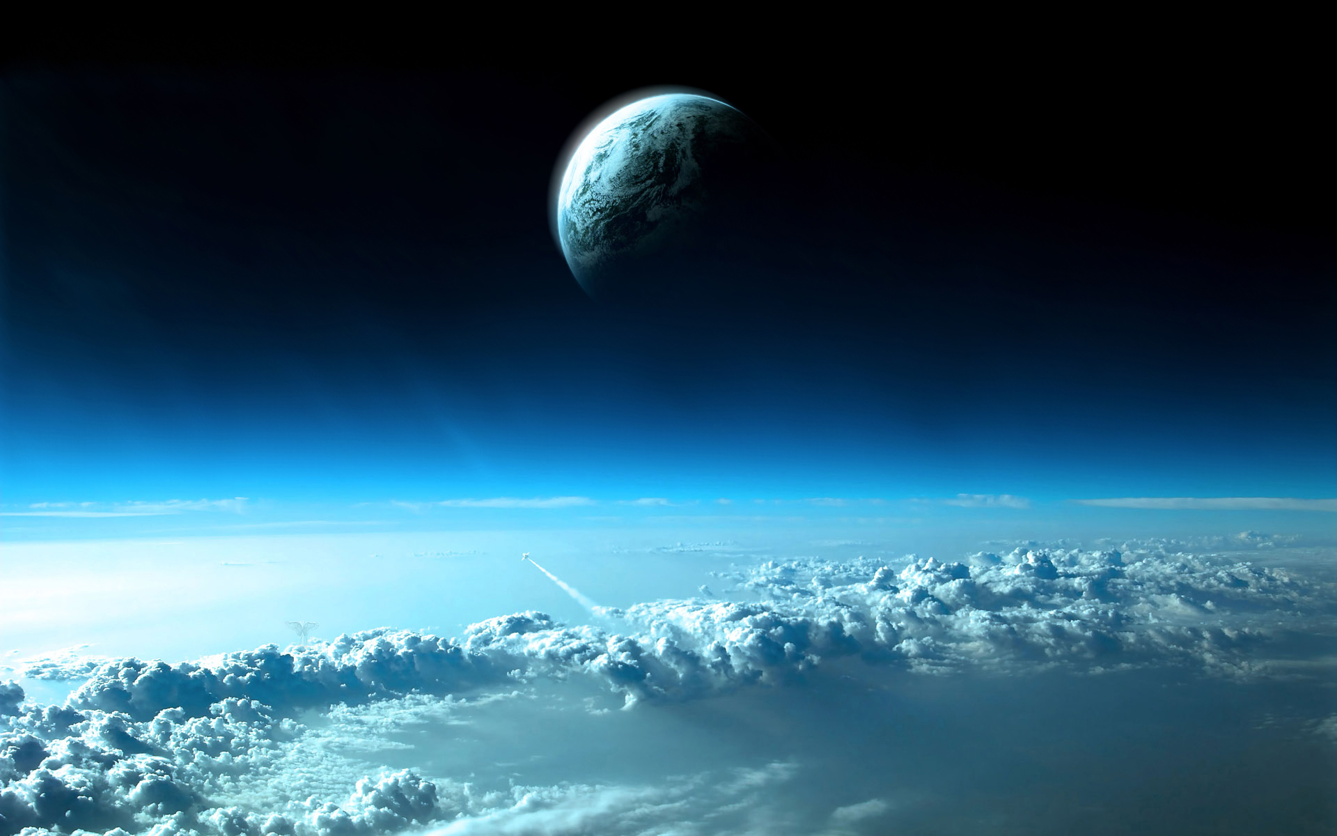 sky, Planet, Earth, Blue, Clouds, Sunlight Wallpaper