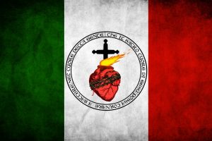 heart, Jesus Christ, Flag, Italy, Old