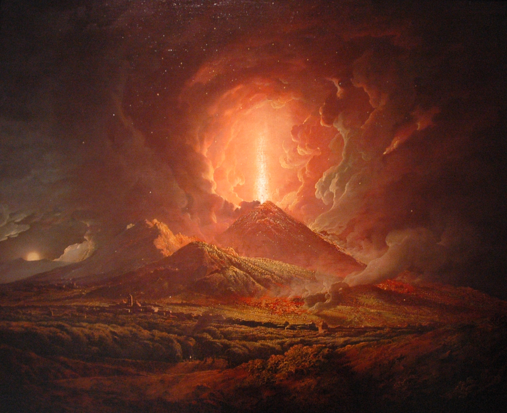 Joseph Wright, Classic art, Mount Vesuvius Wallpaper