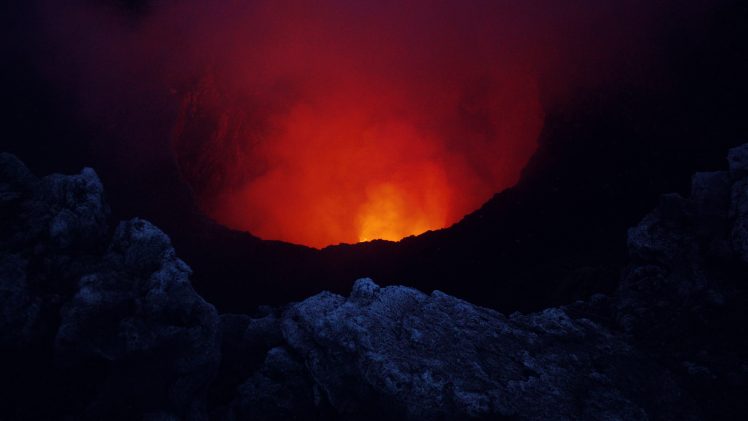 nature, Landscape, Volcano, Lava, Rock, Nicaragua, Smoke, Crater, Photography, Volcanic eruption, Eruption HD Wallpaper Desktop Background
