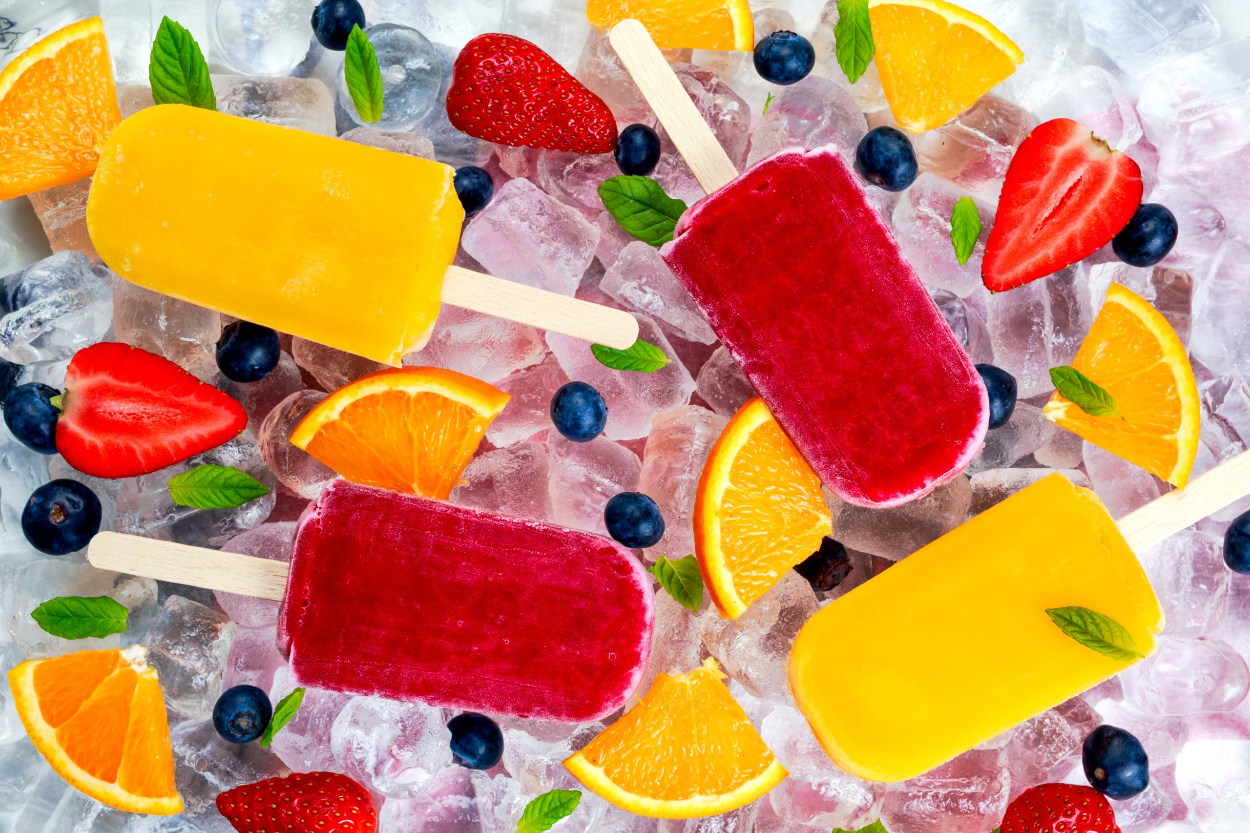 popsicle, Ice, Fruit, Food Wallpaper