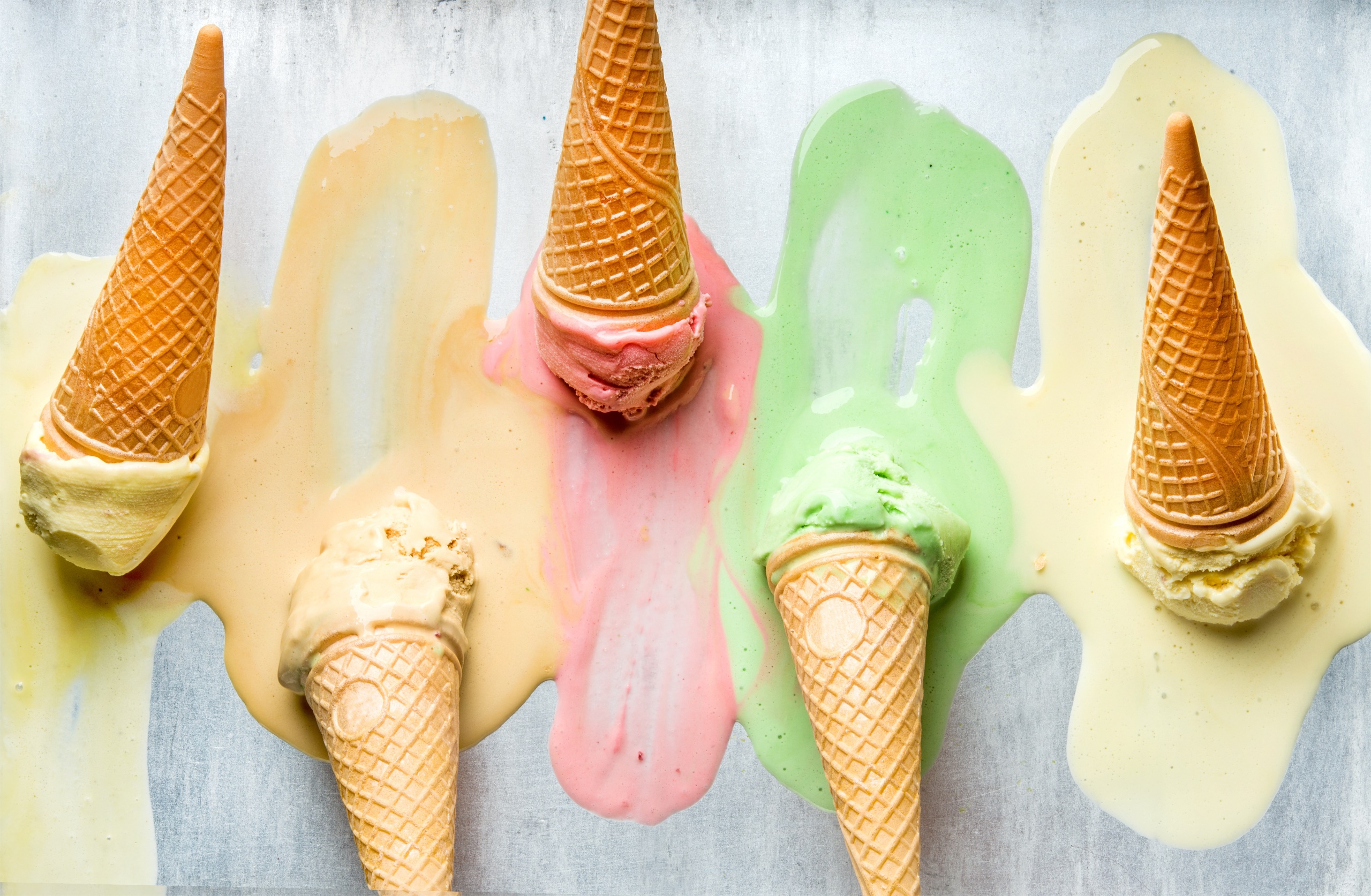 food, Colorful, Ice cream, Melting Wallpaper