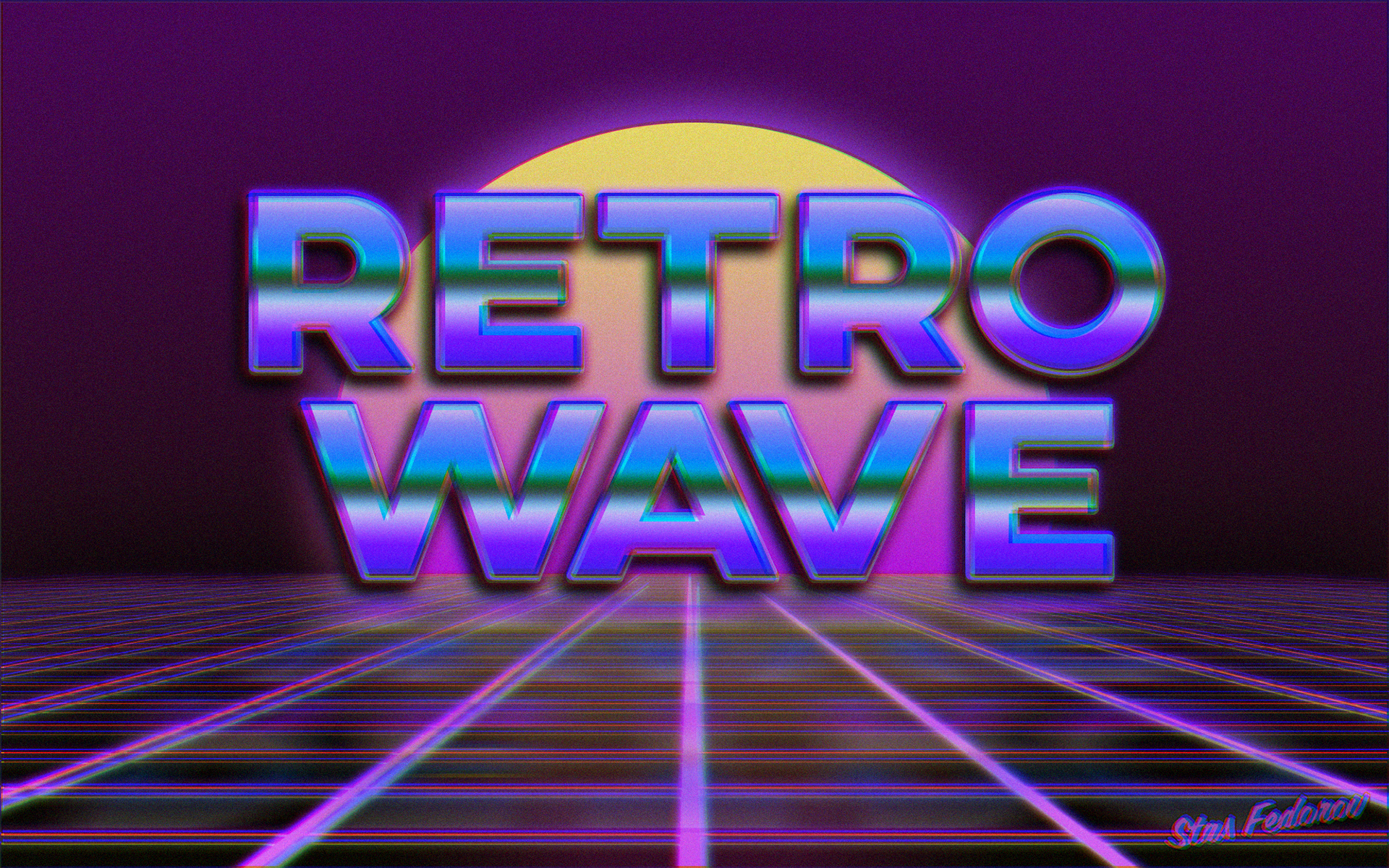 New Retro Wave, Synthwave, 1980s, Typography, Neon, Photoshop Wallpaper