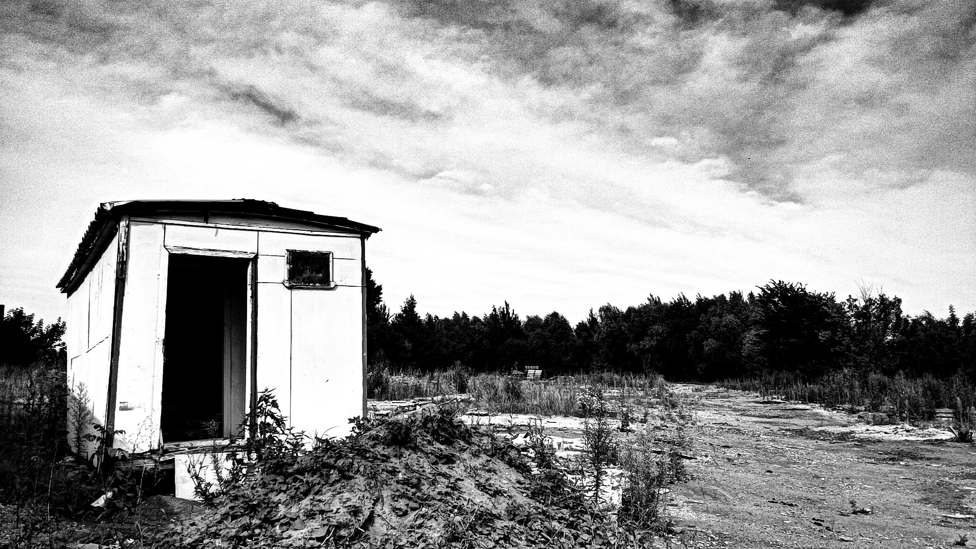 desolate, Abandoned, Cabin, Monochrome Wallpaper