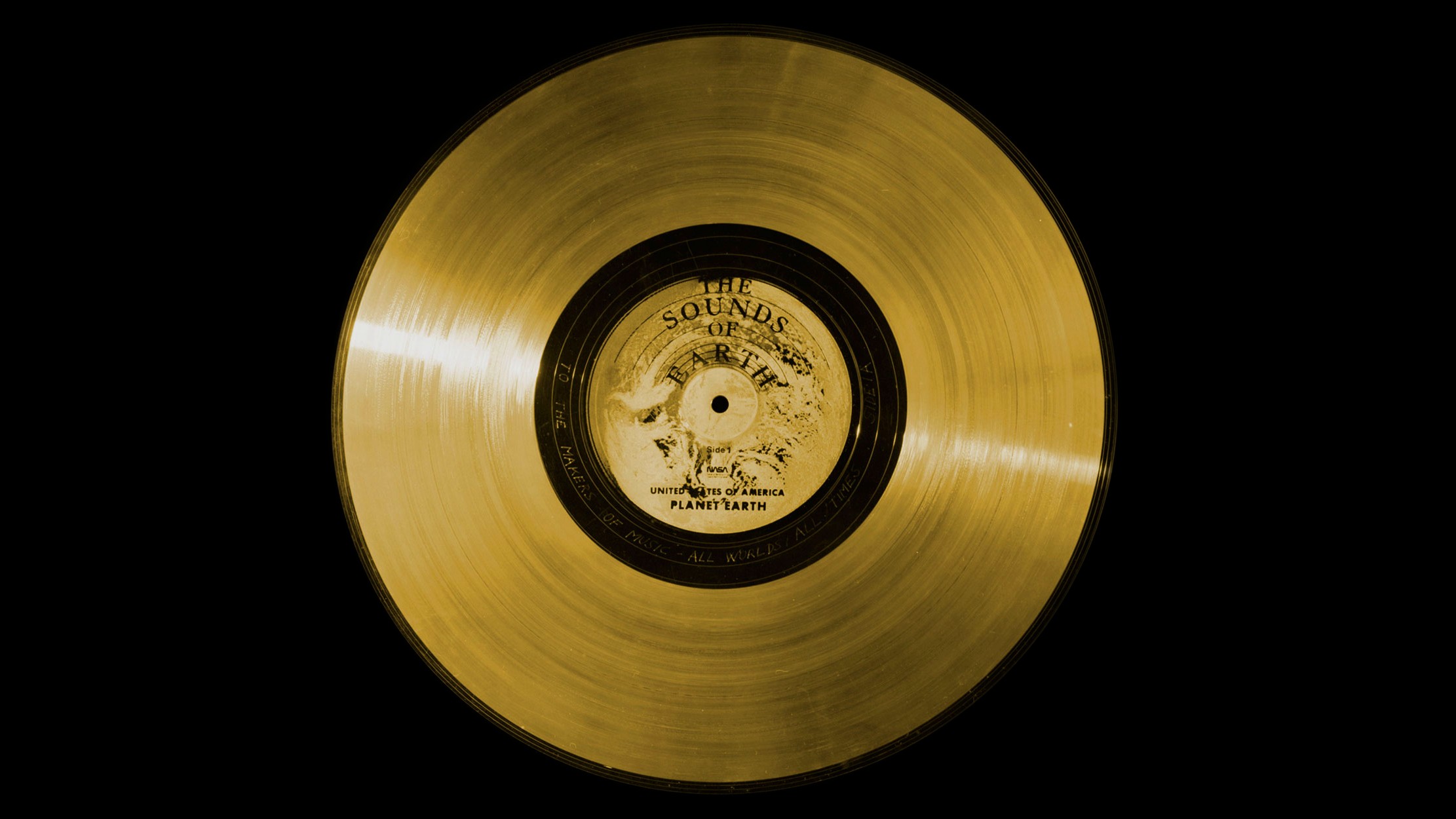 discs, Gold, Space, Voyager Golden Record, Sound of the earth Wallpaper