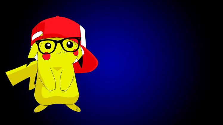 anime, Pikachu, Pokémon, Hat, Glasses